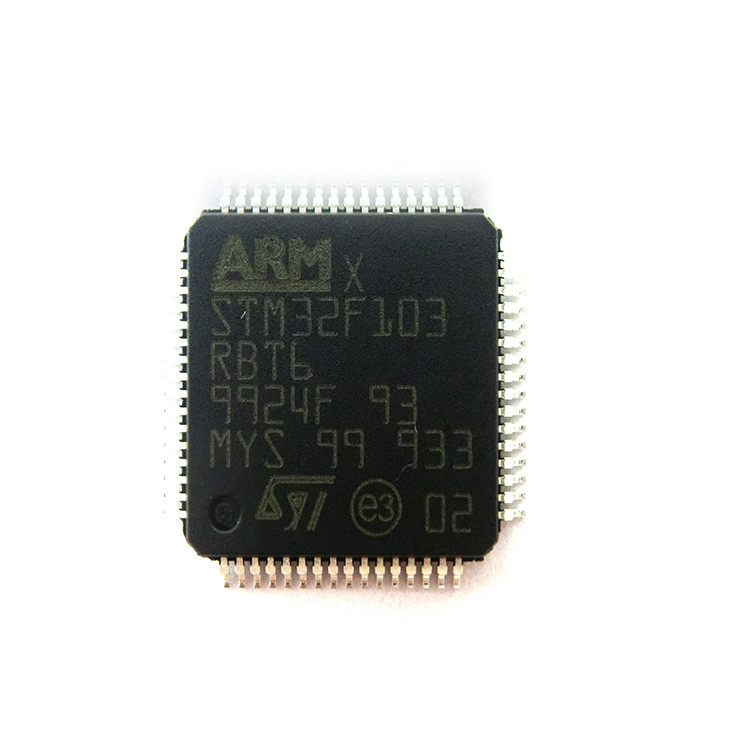 STM32F103RBT6 Mcu 32 بیتی Stm32f1 Arm M3 Risc 128kb فلش 2.5v/3.3v 64 پین Lqfp Ic