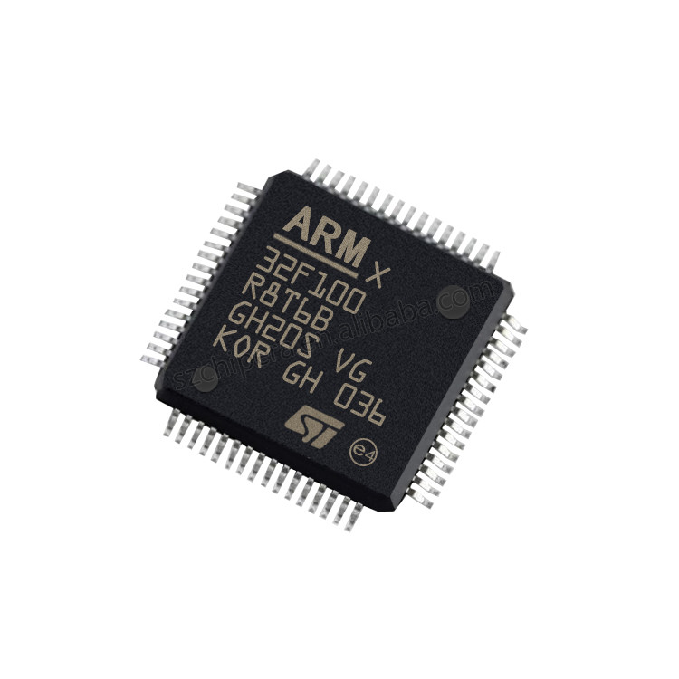 جدید و اصلی استوک STM32F100 RISC 64KB Flash 2.5V 3.3V ARM Cortex M3 64 Pin STM32F100R8T6B